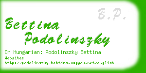 bettina podolinszky business card